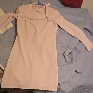 Calvin Klein Collection Soft Cream Long Sleeve Dress